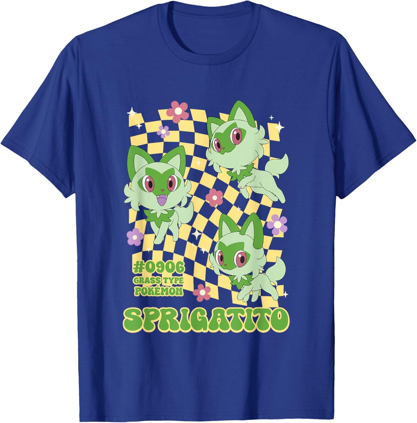 Pokémon Sprigatito #0906 Grass Type Pokemon Retro Chest Logo T-Shirt - T-Shirt | Royal