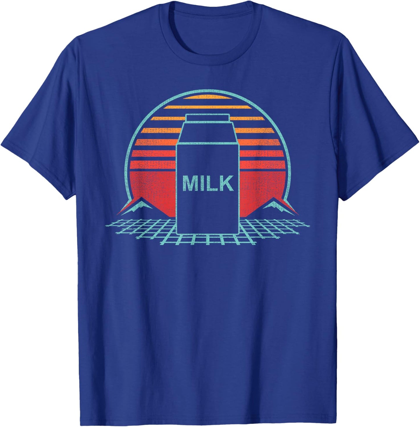 Milk Carton Retro Dairy Lover Vintage 80s Style Gift T-Shirt - T-Shirt | Royal
