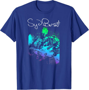 Syd Barret Colorful Portrait with Guitar T-Shirt - T-Shirt | Royal