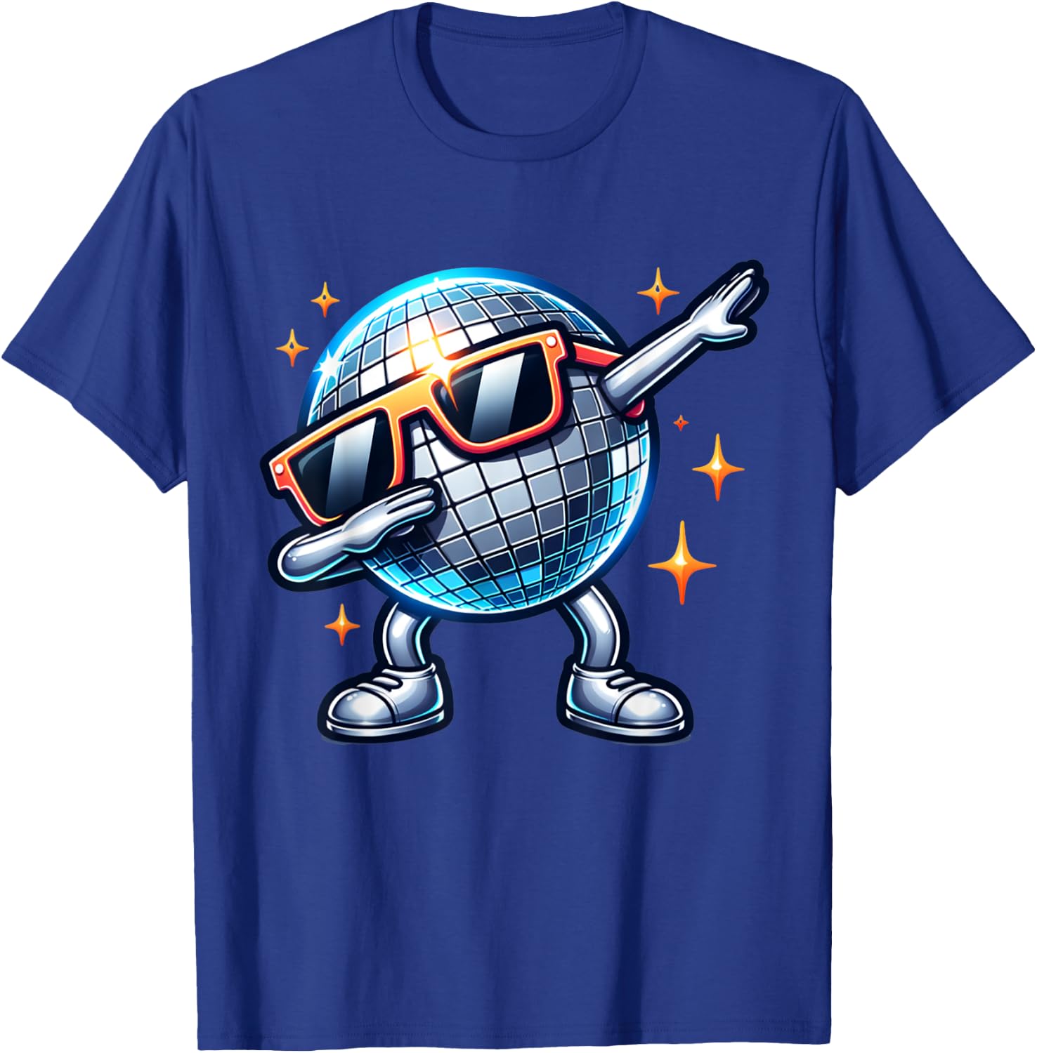 Retro Disco Ball Dabbing 70s Nightclub Dance Party Costume T-Shirt - T-Shirt | Royal