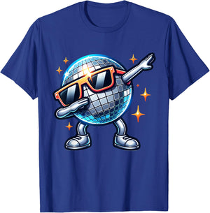 Retro Disco Ball Dabbing 70s Nightclub Dance Party Costume T-Shirt - T-Shirt | Royal
