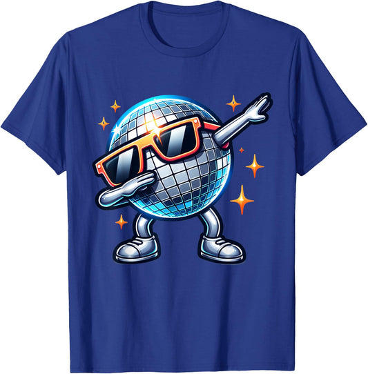 Retro Disco Ball Dabbing 70s Nightclub Dance Party Costume T-Shirt - T-Shirt | Royal