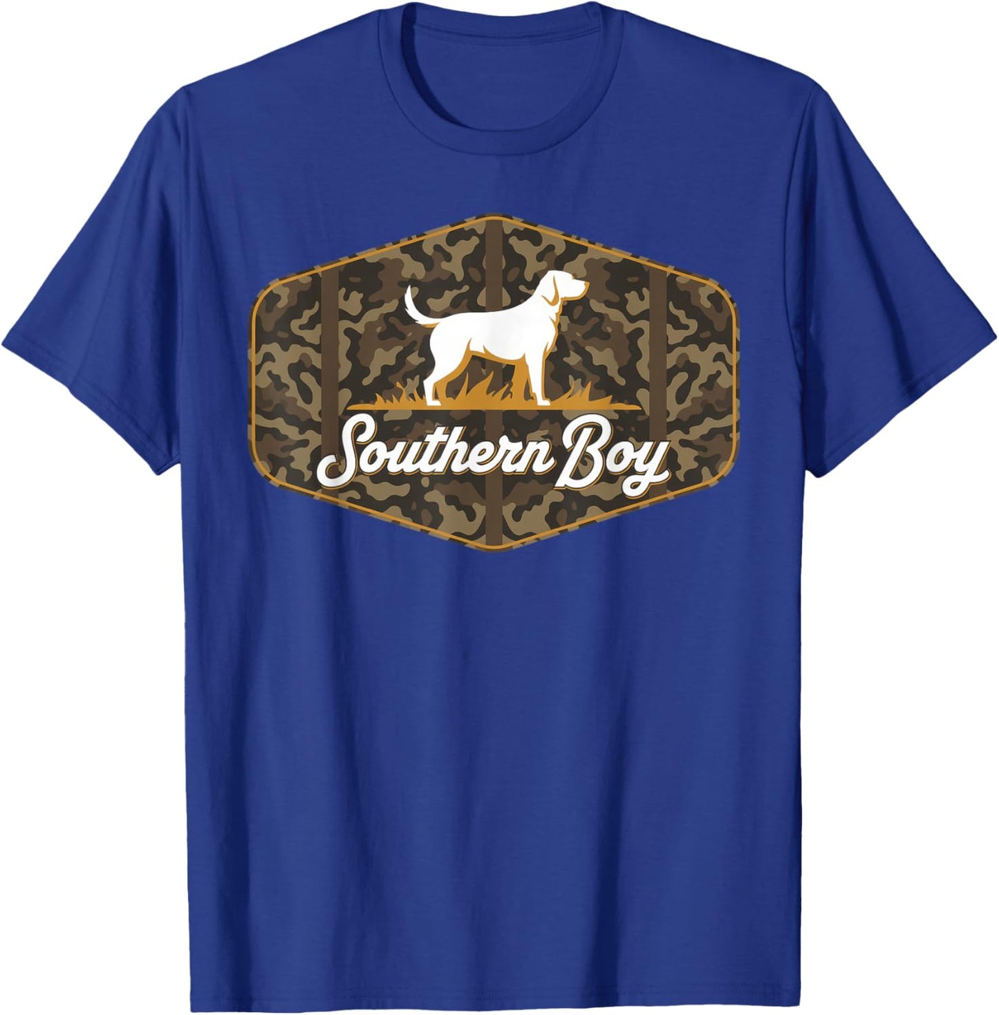 Southern Boy Camouflage Hunting Dog Hello Hunting Season T-Shirt - T-Shirt | Royal