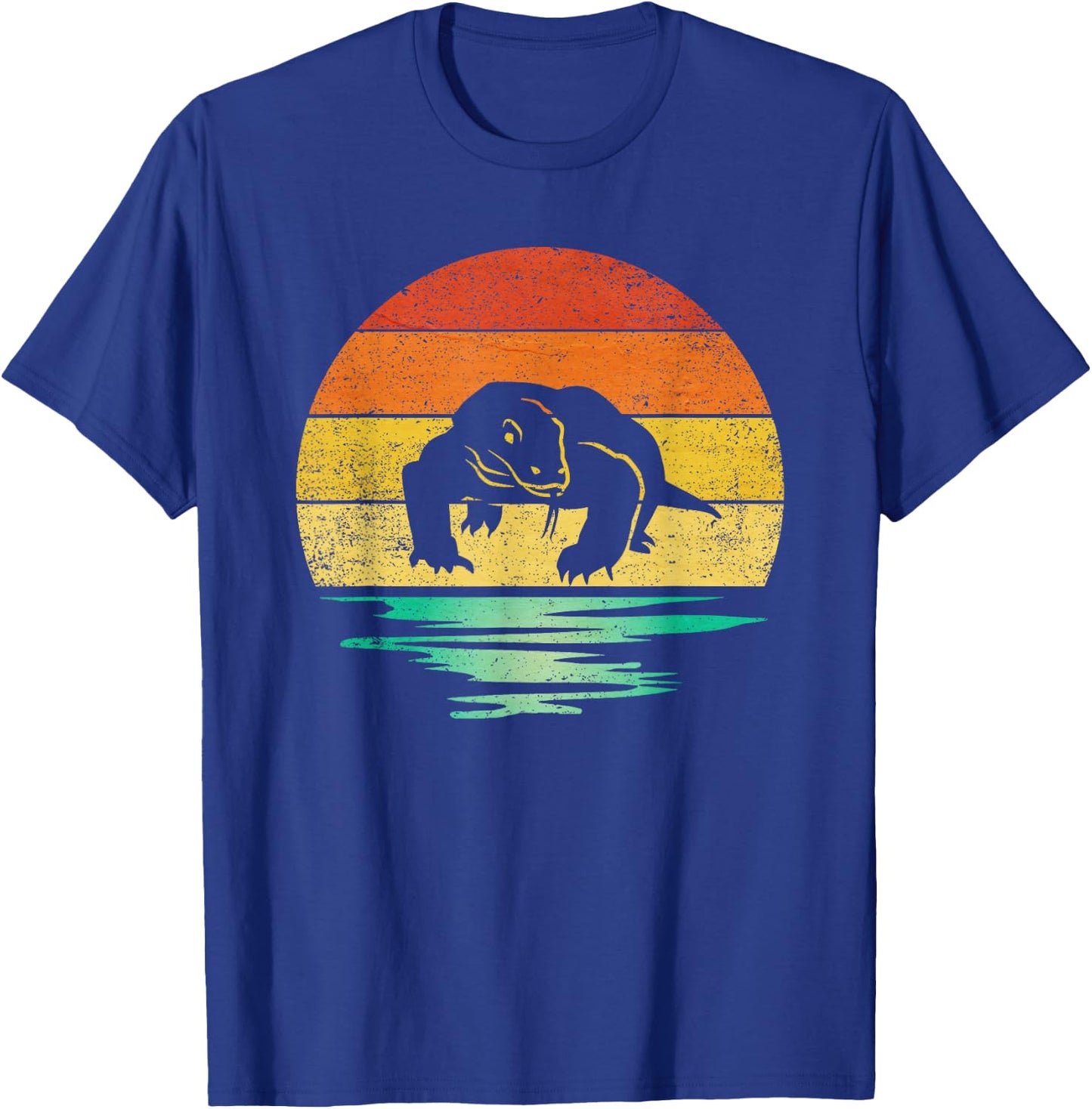 Vintage Komodo Dragon Reptile Retro Sunset Komodo Dragon T-Shirt - T-Shirt | Royal