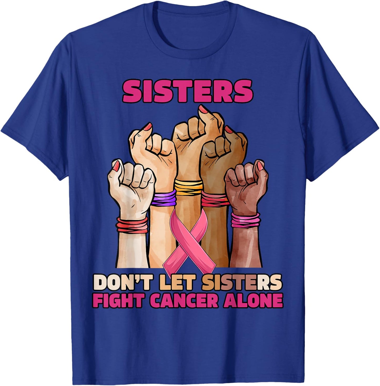 Pink Ribbon Breast Cancer Awareness Pink Ribbon October T-Shirt - T-Shirt | Royal