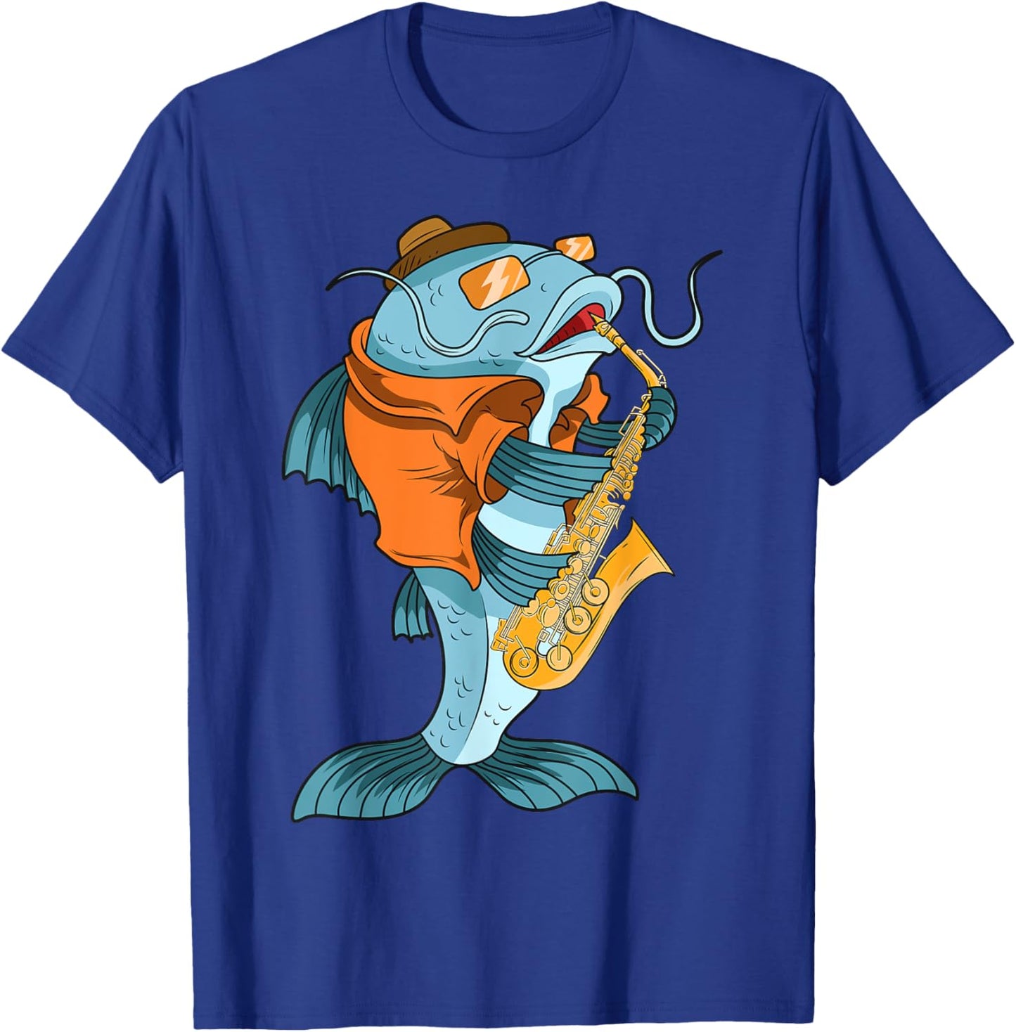 Catfish Saxophonist Saxophone Lover Musicians Fish Owner T-Shirt - T-Shirt | Royal