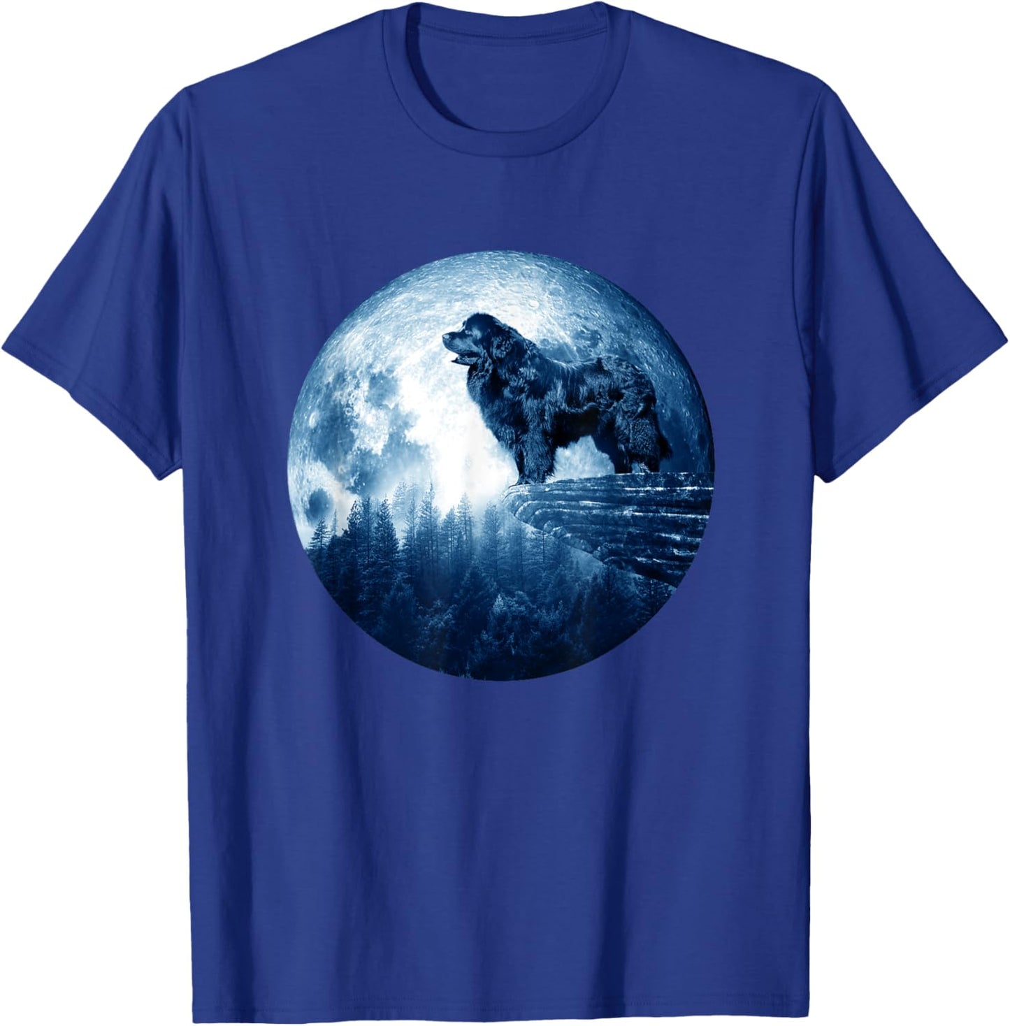 Newfoundland Dog Moon Dog Mom Dad Women Men Dog Lovers T-Shirt - T-Shirt | Royal
