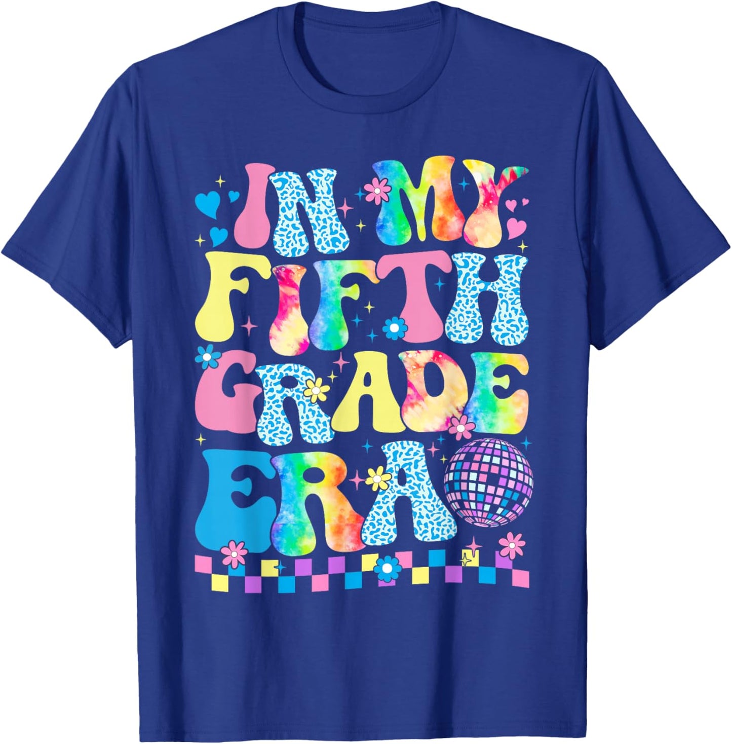 In My Fifth Grade Era Groovy Back To School Teachers Kids T-Shirt - T-Shirt | Royal