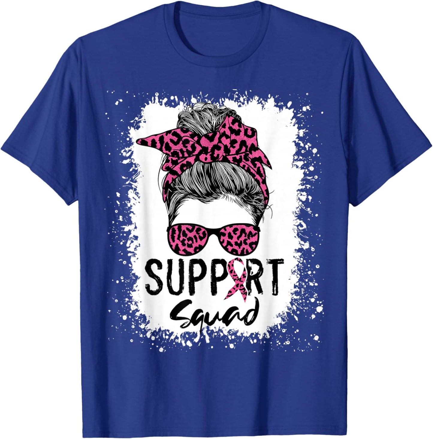 Breast Cancer Support Squad Shirt , Messy Bun Pink T-Shirt - T-Shirt | Royal
