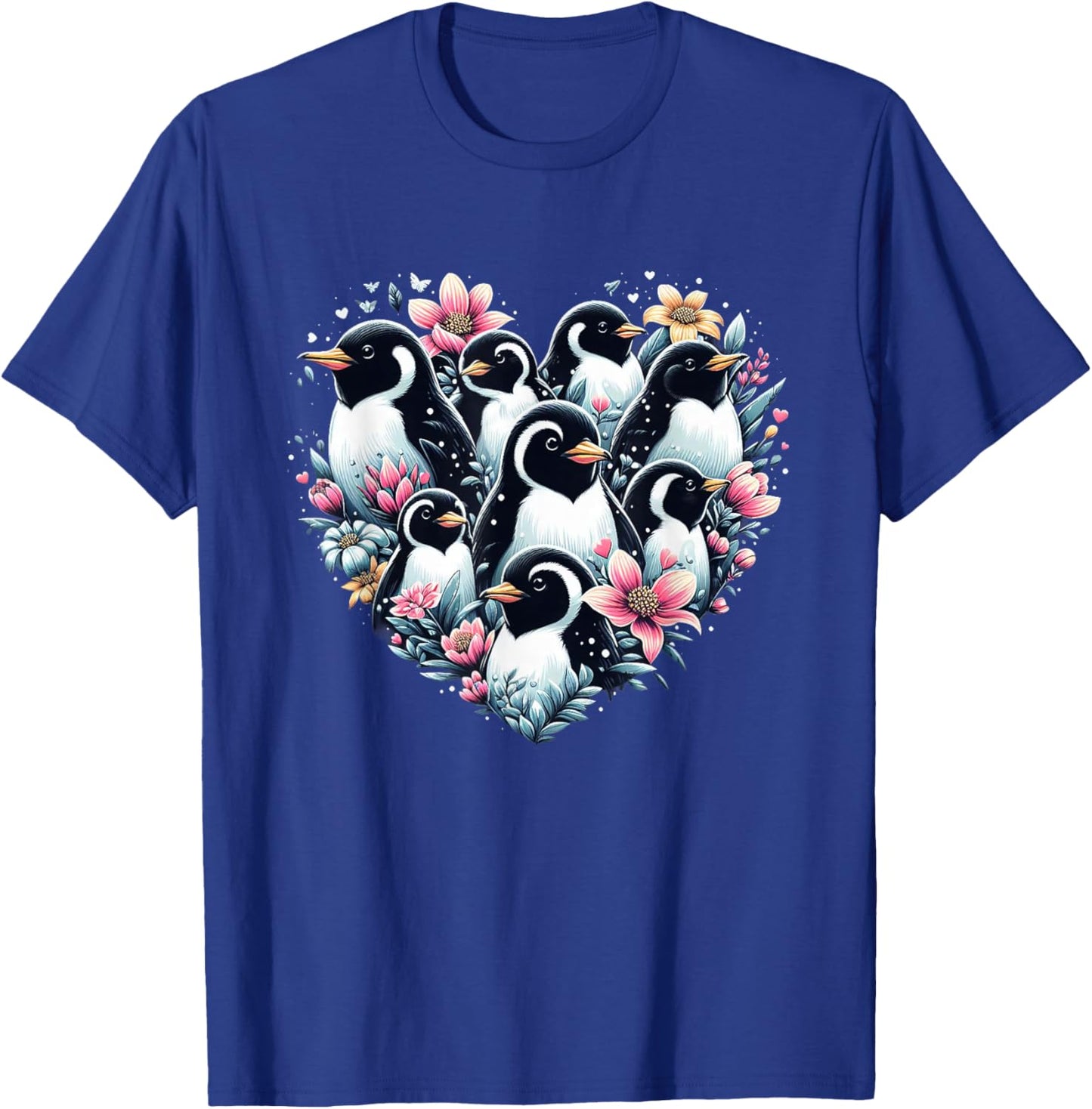 Penguins Love Beautiful Colorful Penguin Art Animal T-Shirt - T-Shirt | Royal