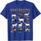 Educational Goat Shirt Goat Breeds Farm Animals of the World T-Shirt - T-Shirt | Royal