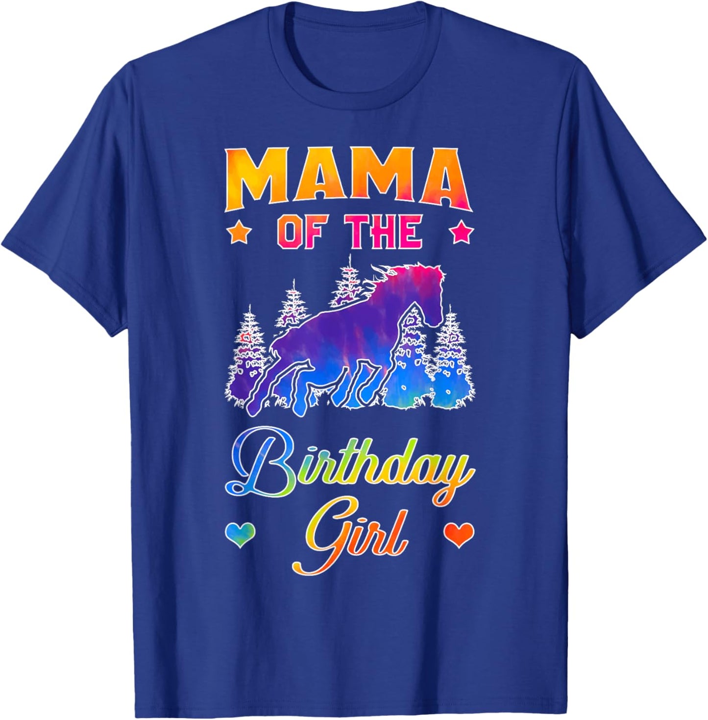 Mama Of The Birthday Girl Horse Family Bday Party T-Shirt - T-Shirt | Royal