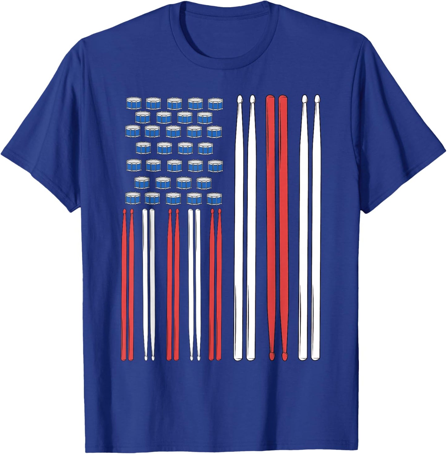 Drum Sticks Shirt Drummer Gift Drumming Shirt Men Percussion T-Shirt - T-Shirt | Royal