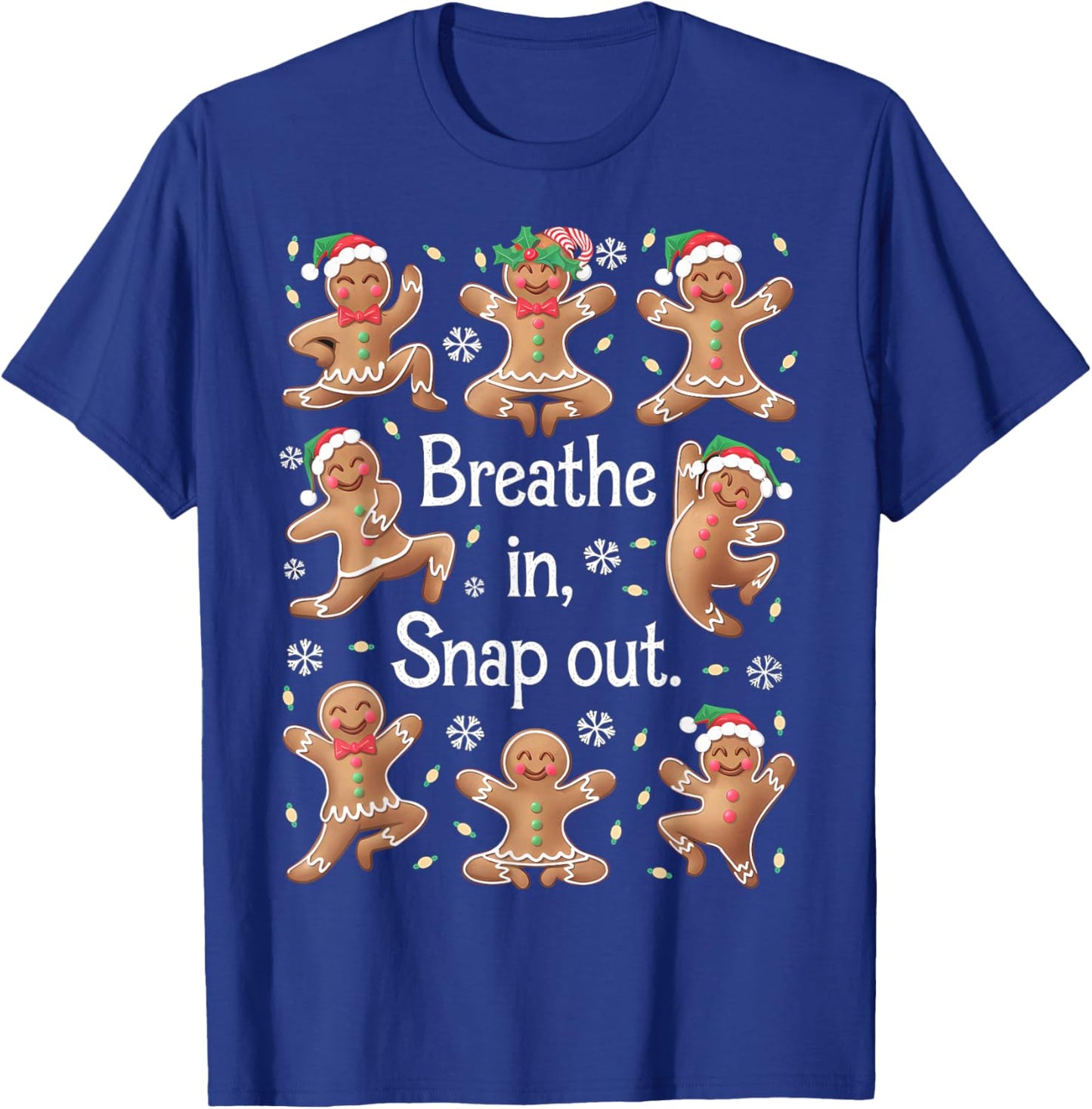 Funny Gingerbread Yoga Pose Christmas T-Shirt - T-Shirt | Royal