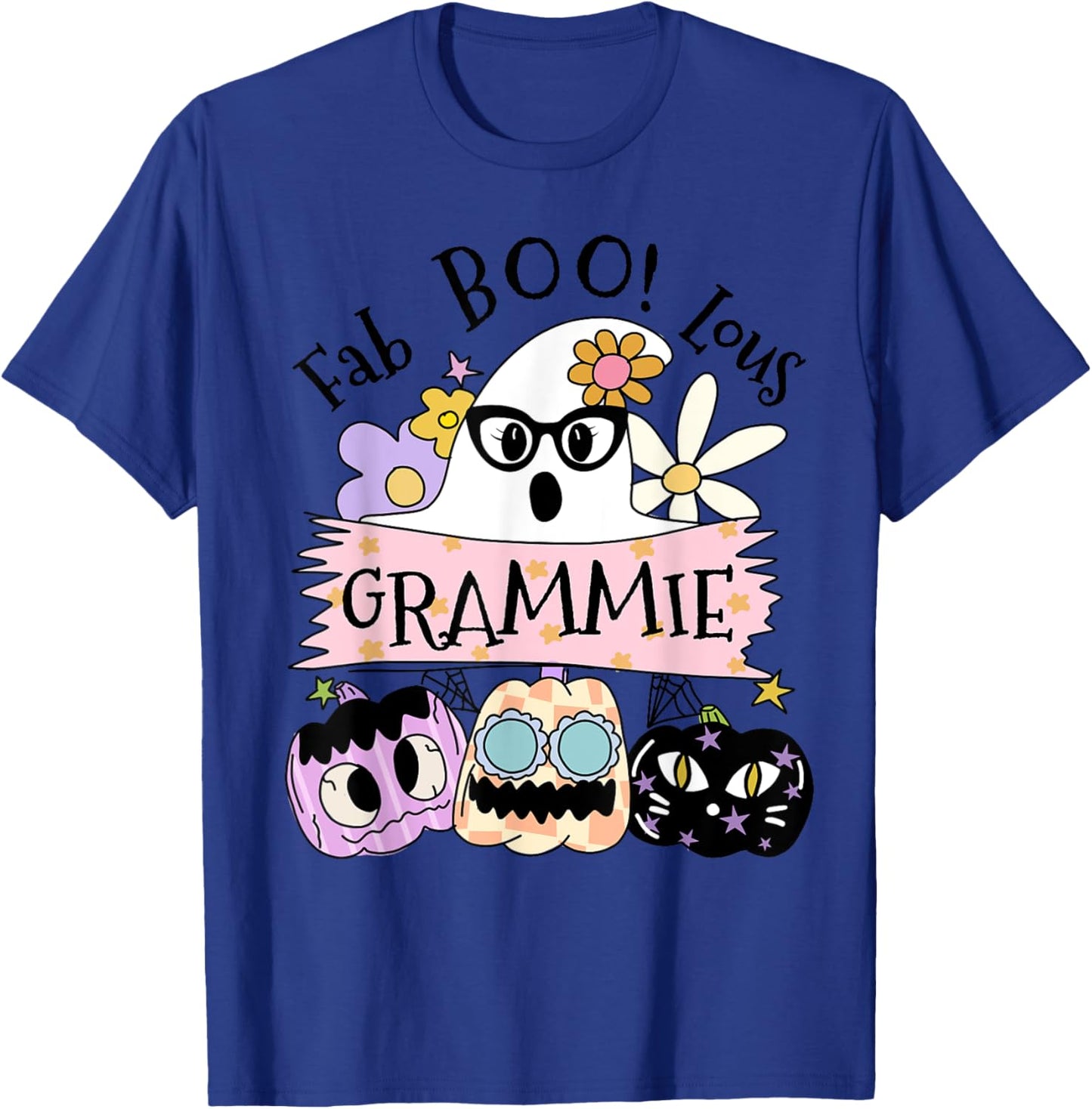 Cute Ghost Fab Boo Lous Grammie Grandma Halloween Costume T-Shirt - T-Shirt | Royal
