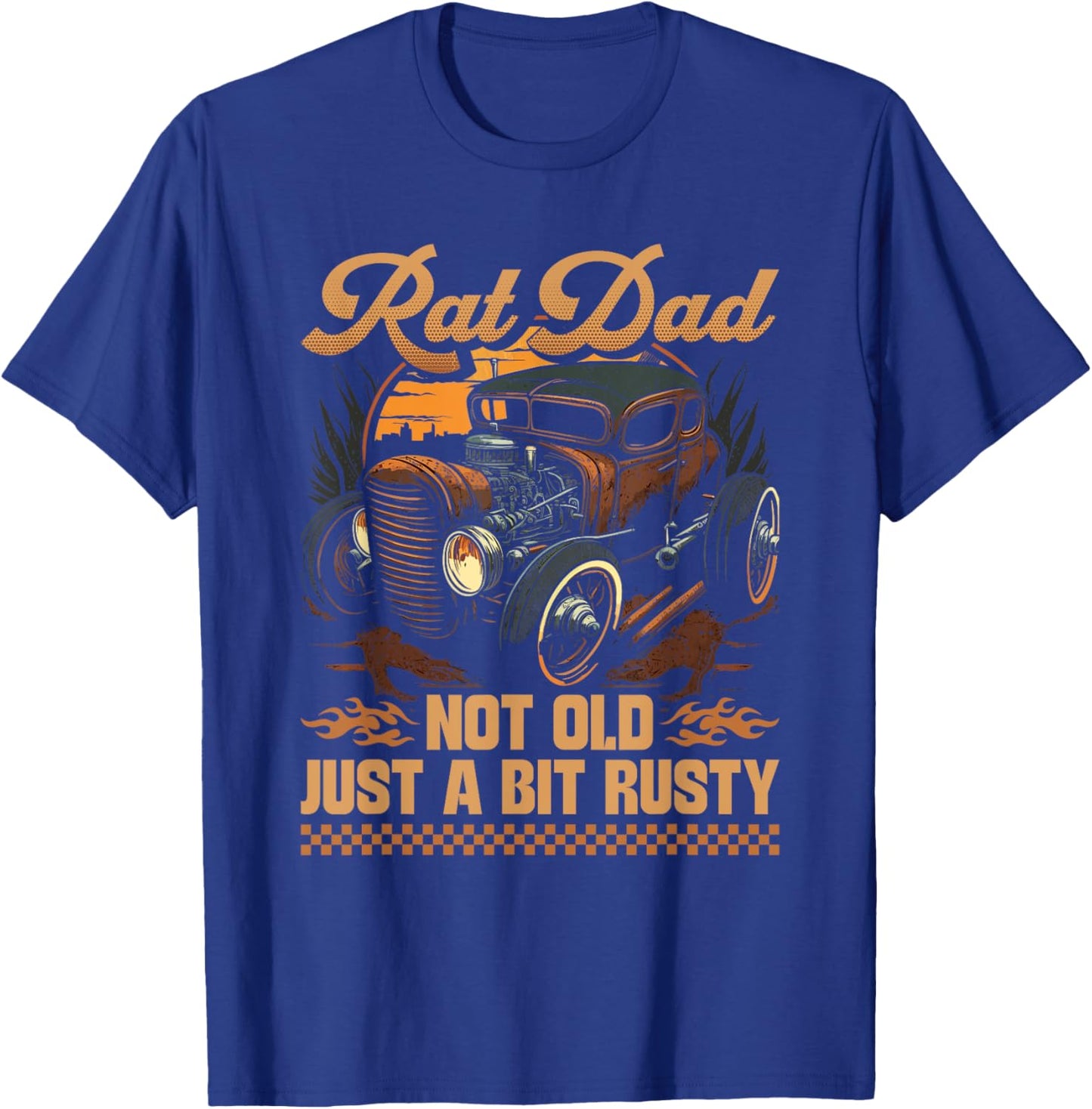 Hot Rod Father Quote, Vintage Rat Rod Dad T-Shirt - T-Shirt | Royal