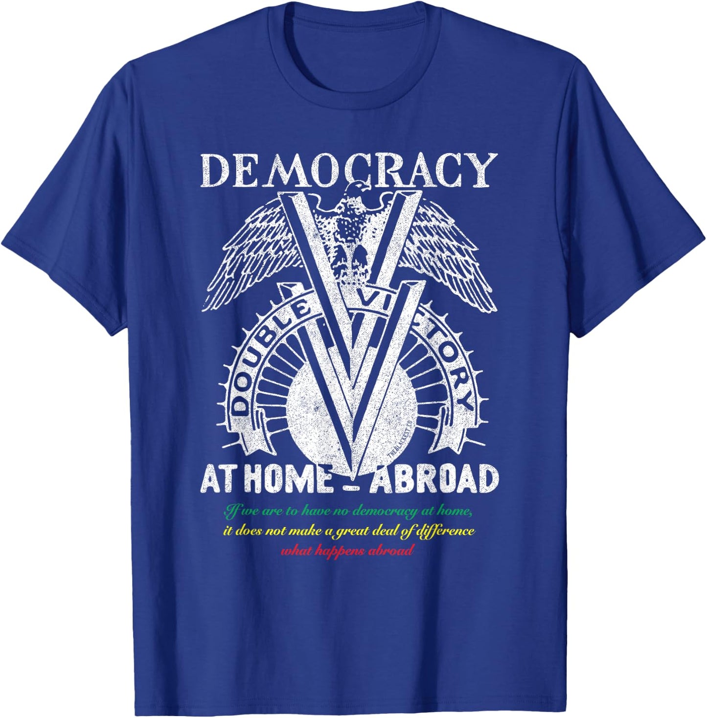 Double V Campaign Retro Vintage Black History Soldiers WWII T-Shirt - T-Shirt | Royal