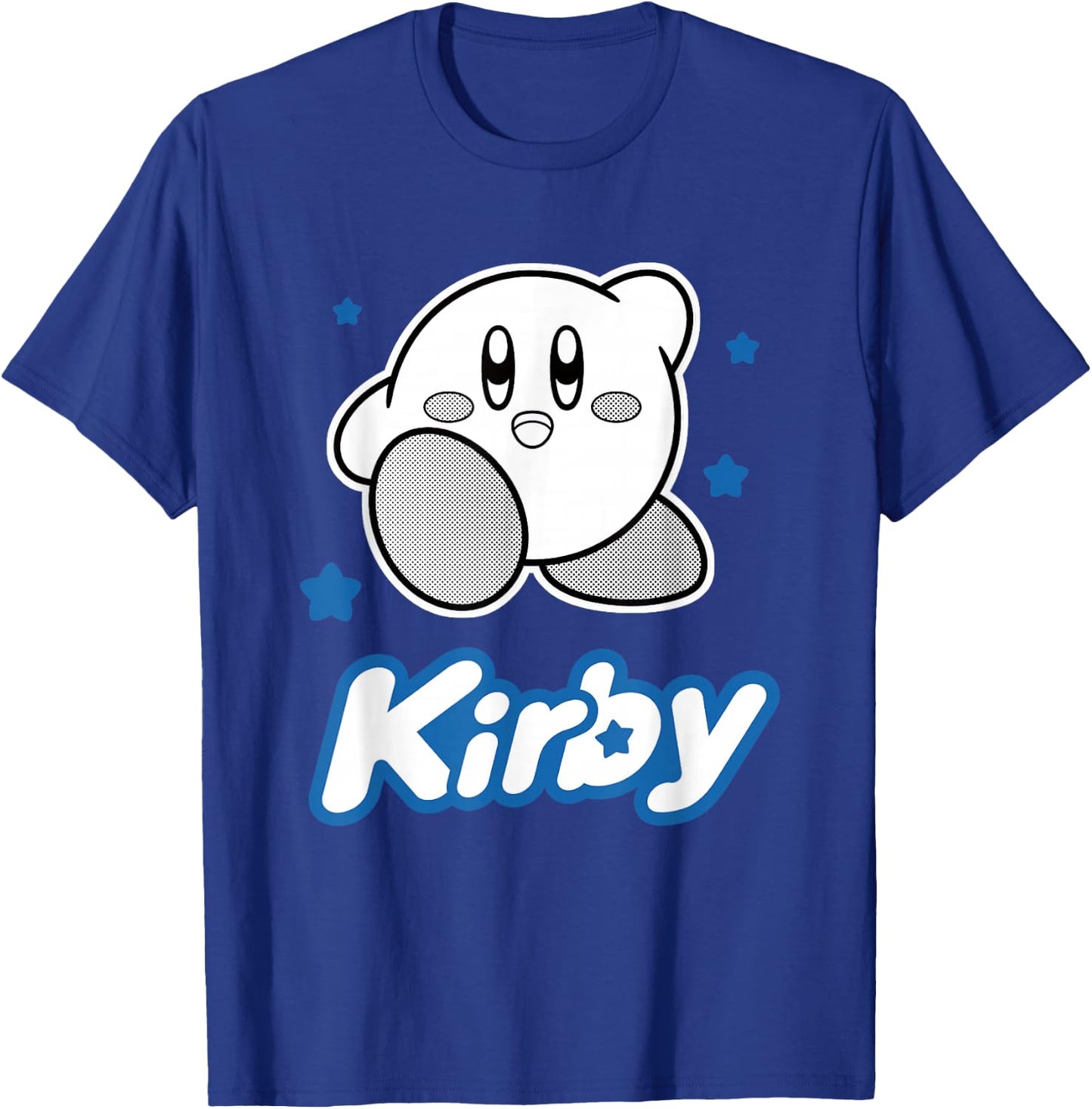 Kirby Blue Stars Big Character Portrait T-Shirt - T-Shirt | Royal