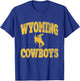 Vintage Wyoming Retro Cowboy Riding A Bucking Horse T-Shirt - T-Shirt | Royal