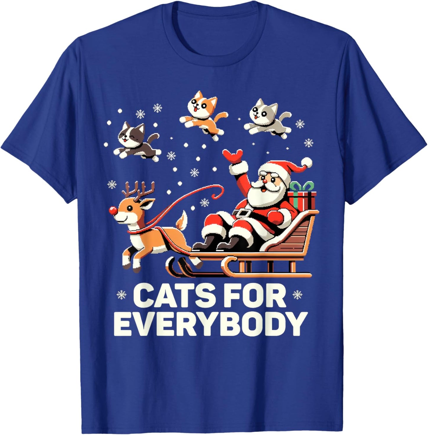 Cats For Everybody - Funny Christmas Cat Xmas Women Santa T-Shirt - T-Shirt | Royal