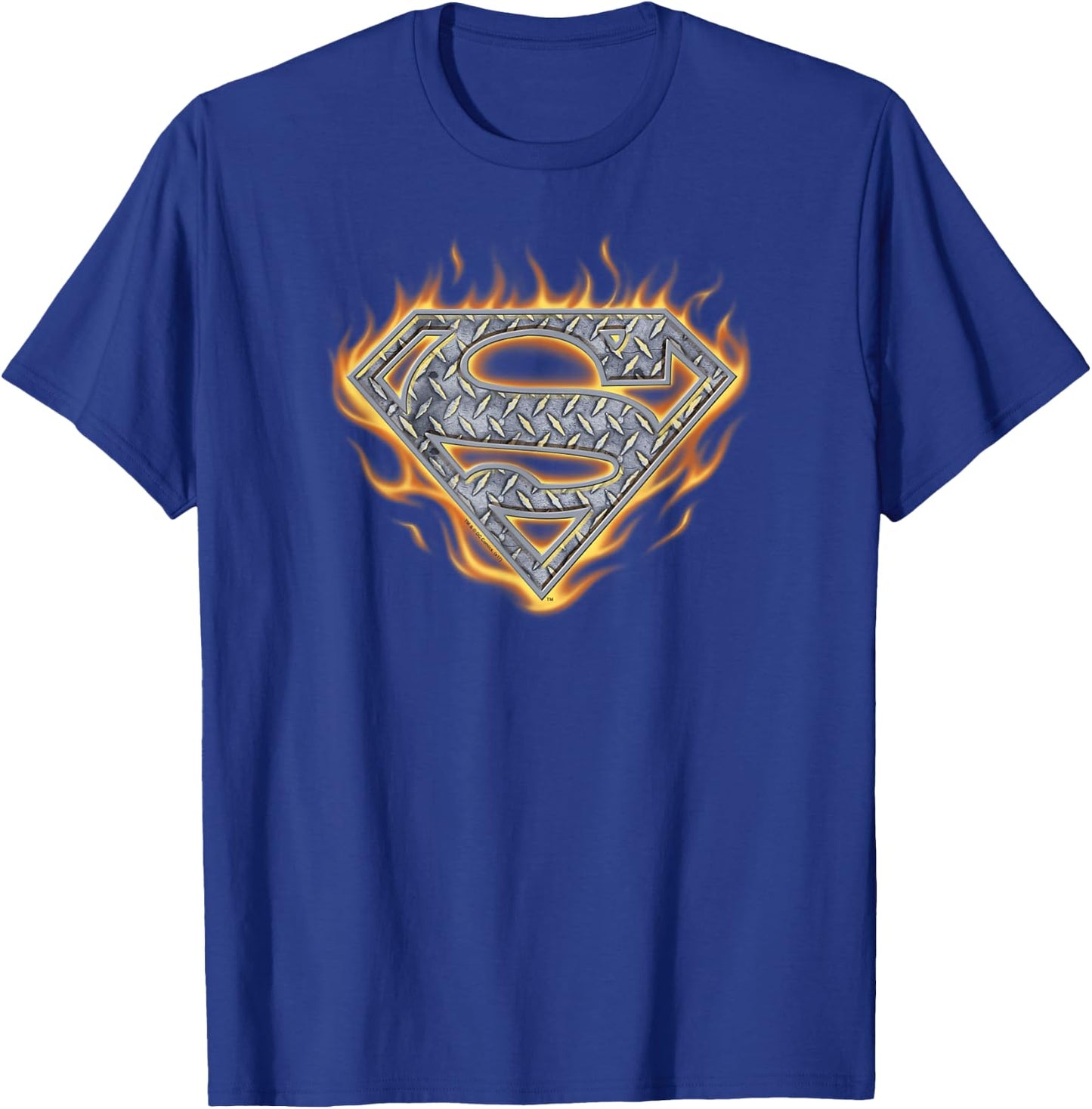 Superman Steel Fire Shield T-Shirt - T-Shirt | Royal