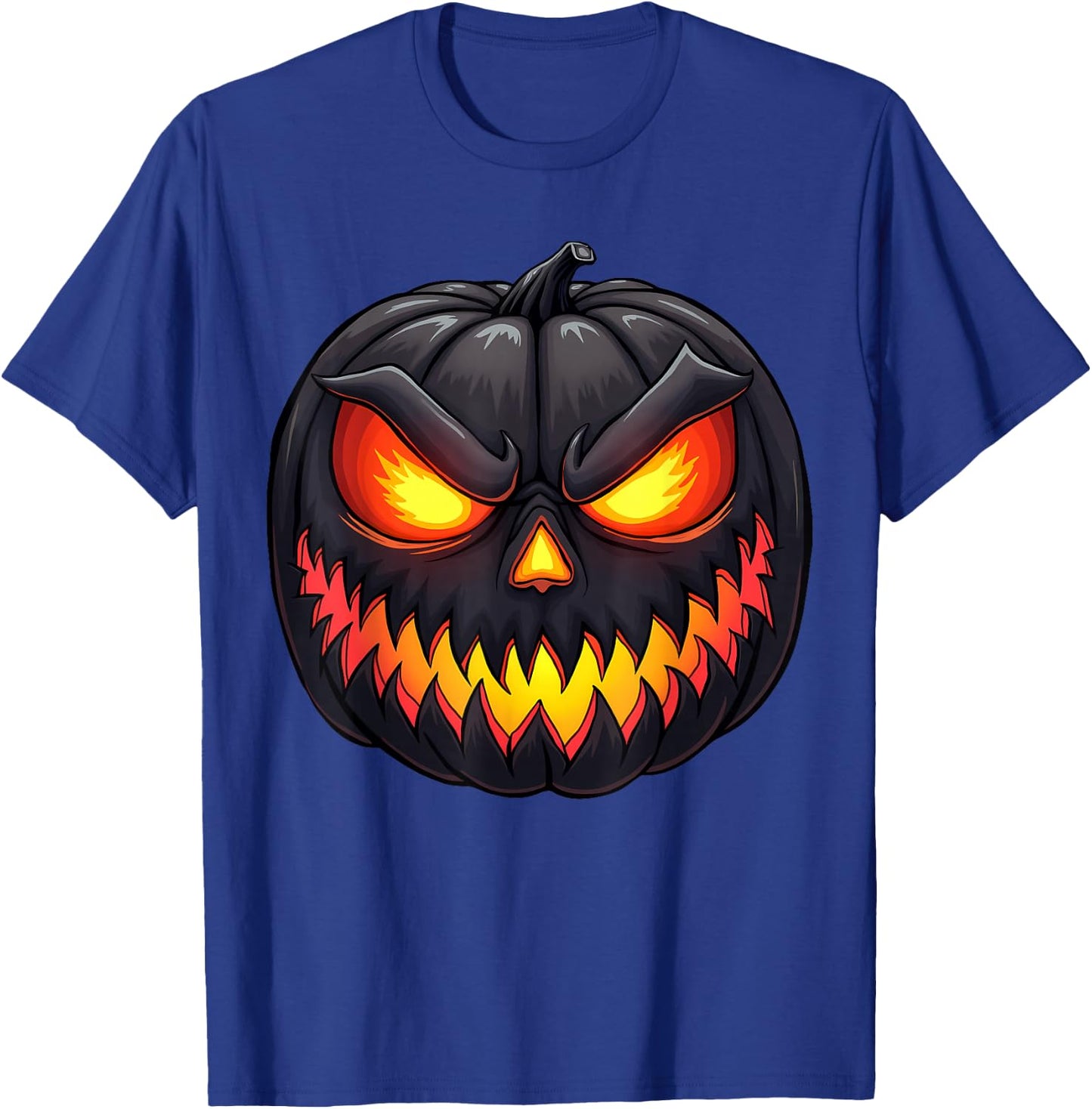 Scary Jack O Lantern Creepy Pumpkin Face Halloween Costume T-Shirt - T-Shirt | Royal