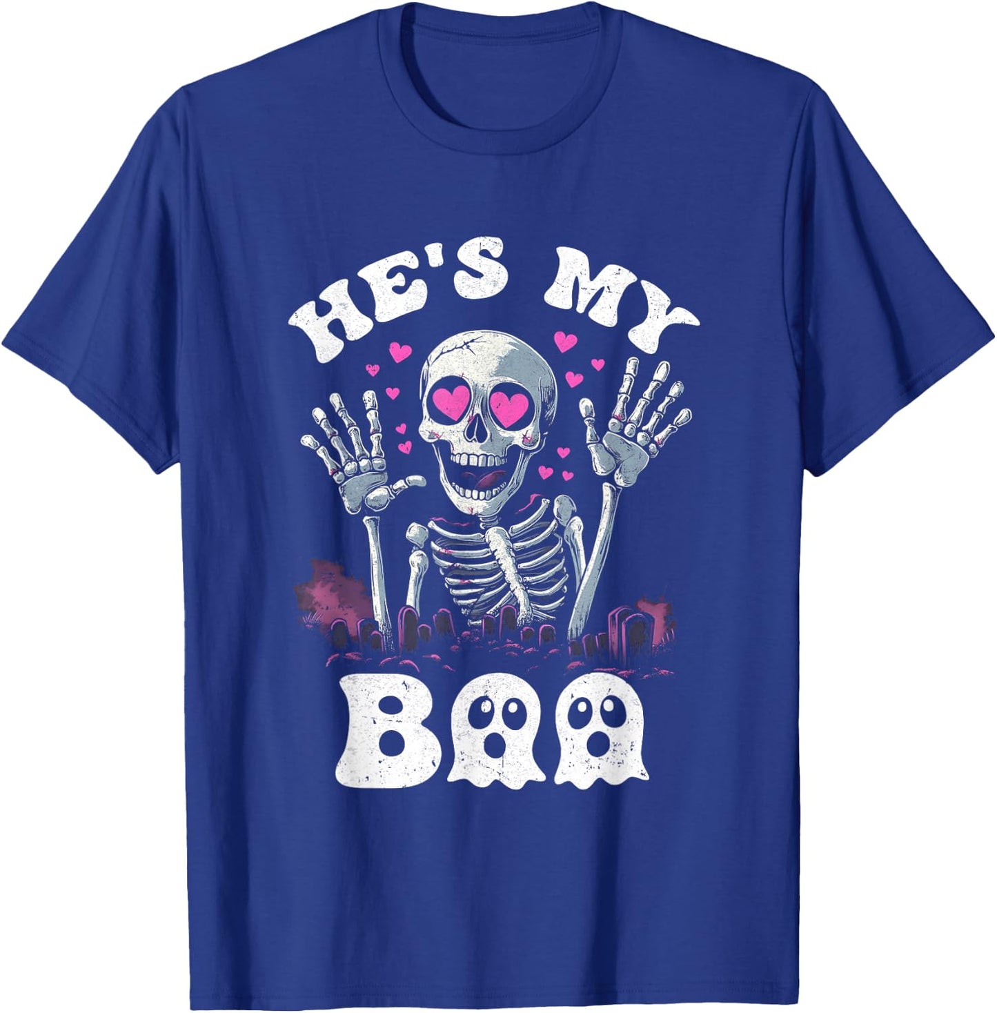 He's My Boo Matching Halloween Costume Couples She's My Boo T-Shirt - T-Shirt | Royal