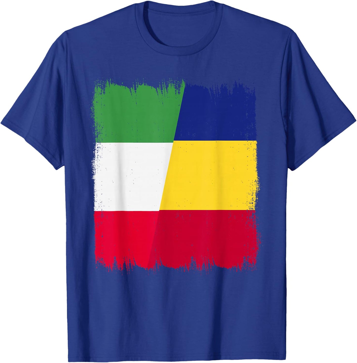 Italy Romania Half Flag Italian Romanian Heritage T-Shirt - T-Shirt | Royal