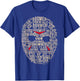 Friday The 13th Jason Mask Text Fill T-Shirt - T-Shirt | Royal