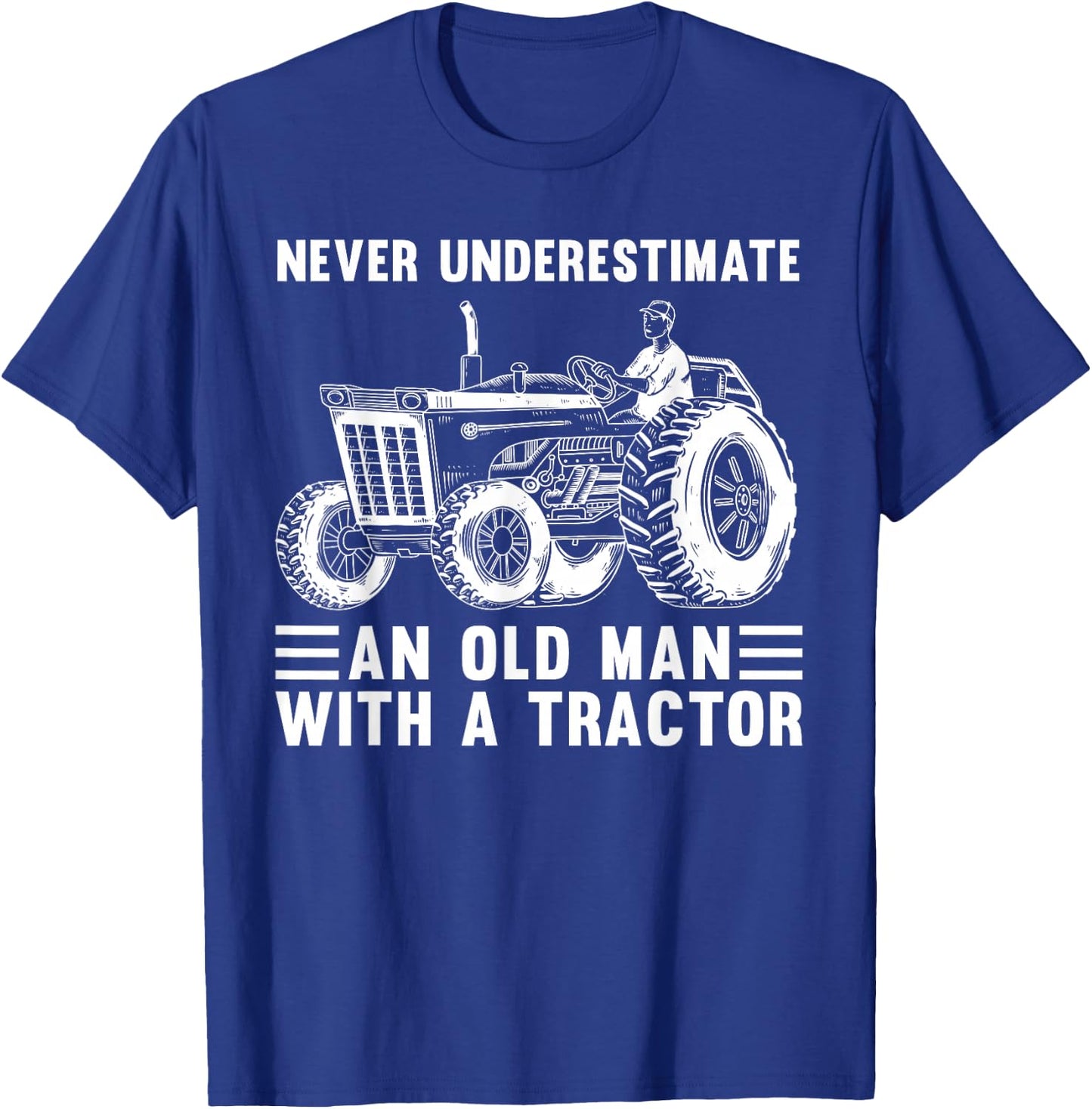 Cool Tractor Design For Grandpa Men Tractor Driver Farming T-Shirt - T-Shirt | Royal