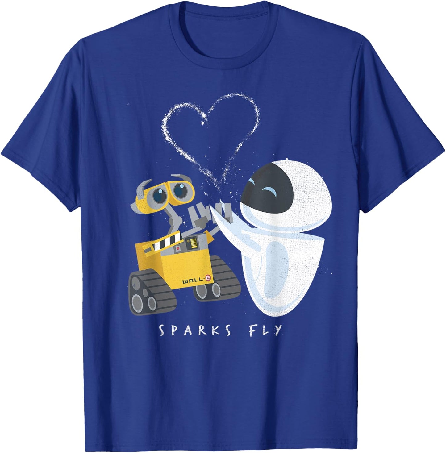 Disney Pixar Wall-E & Eve Sparks Fly Portrait T-Shirt - T-Shirt | Royal