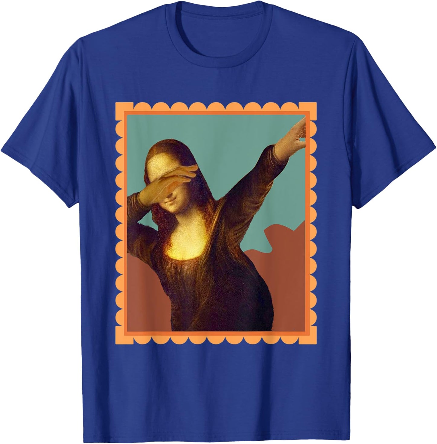 Dabbing Mona Lisa Painting Funny Art Teacher Women Kids T-Shirt - T-Shirt | Royal