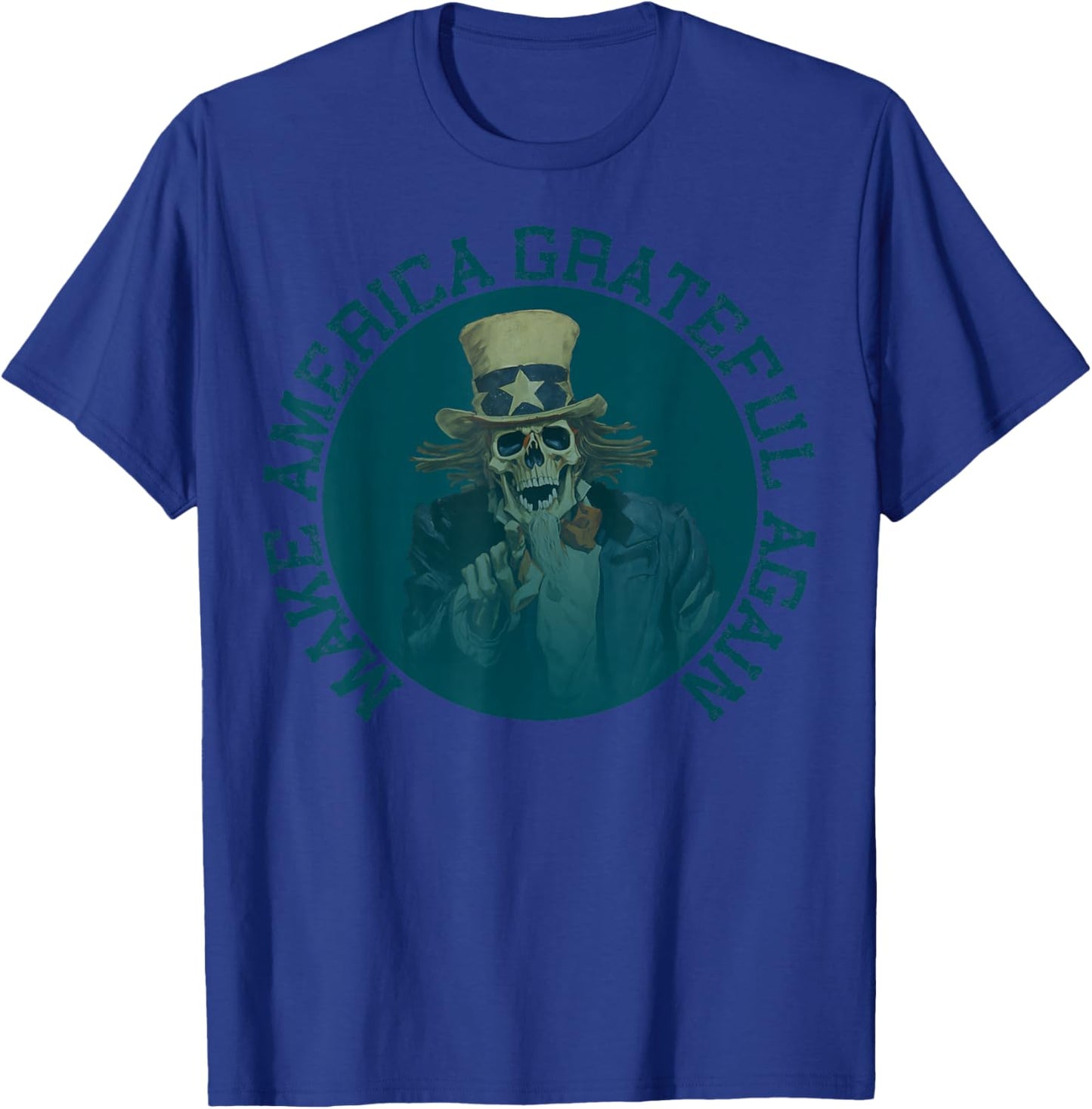 Retro Make America Grateful Again Vintage Shirt Uncle Sam T-Shirt - T-Shirt | Royal