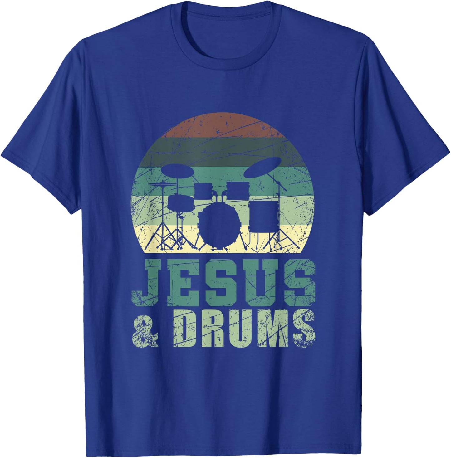 Drummer Christian Religious Drums Player Gift Jesus T-Shirt - T-Shirt | Royal