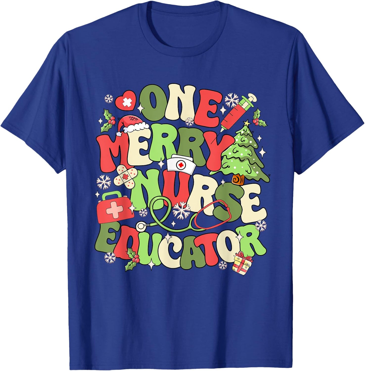 Nurse Educator Christmas Nursing School T-Shirt - T-Shirt | Royal