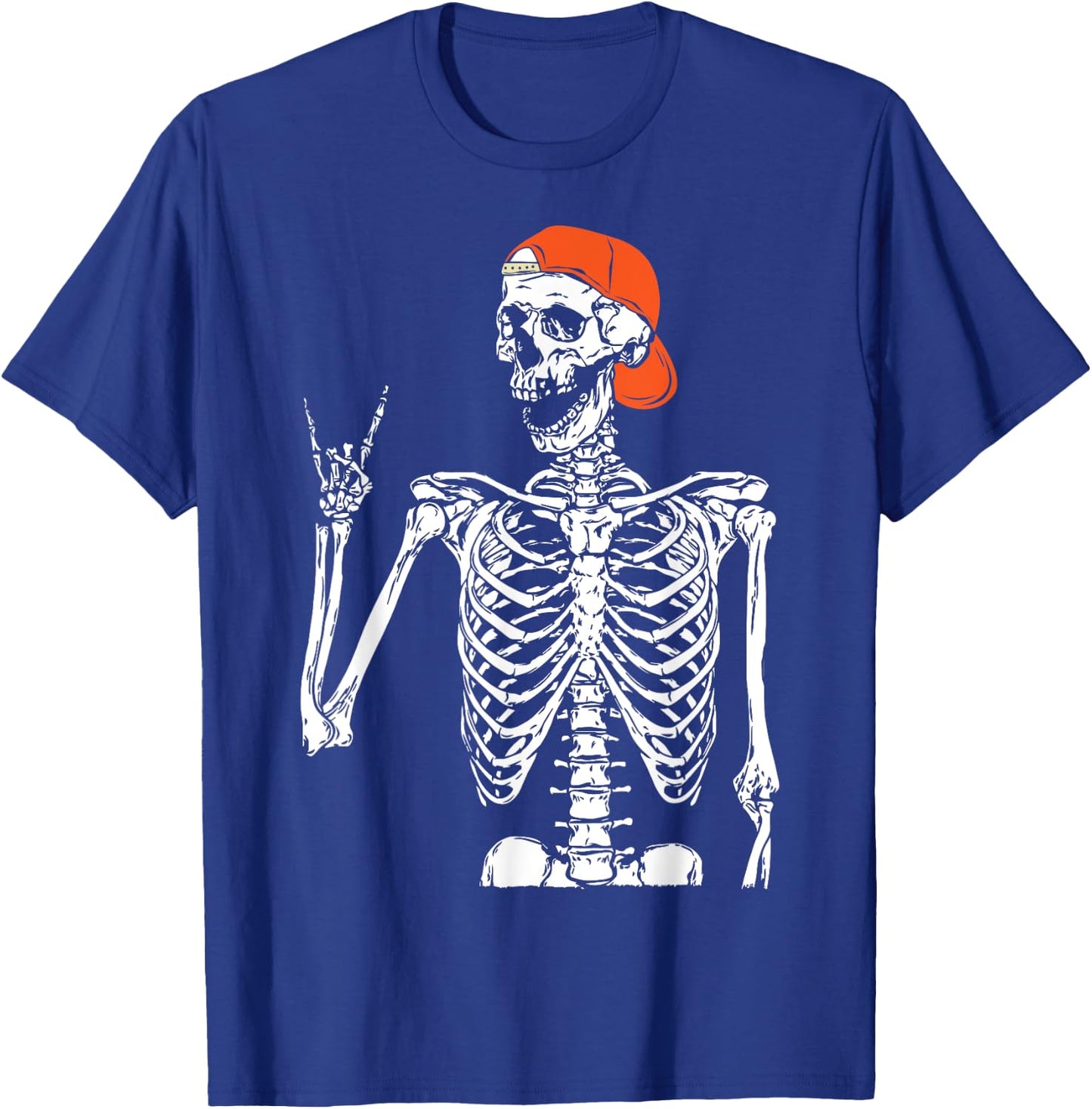 Rocker Skeleton Hand Rock On Costume Funny Halloween Gifts T-Shirt - T-Shirt | Royal