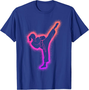 Karate Girl Martial Arts Kids Women Girls Taekwondo T-Shirt - T-Shirt | Royal
