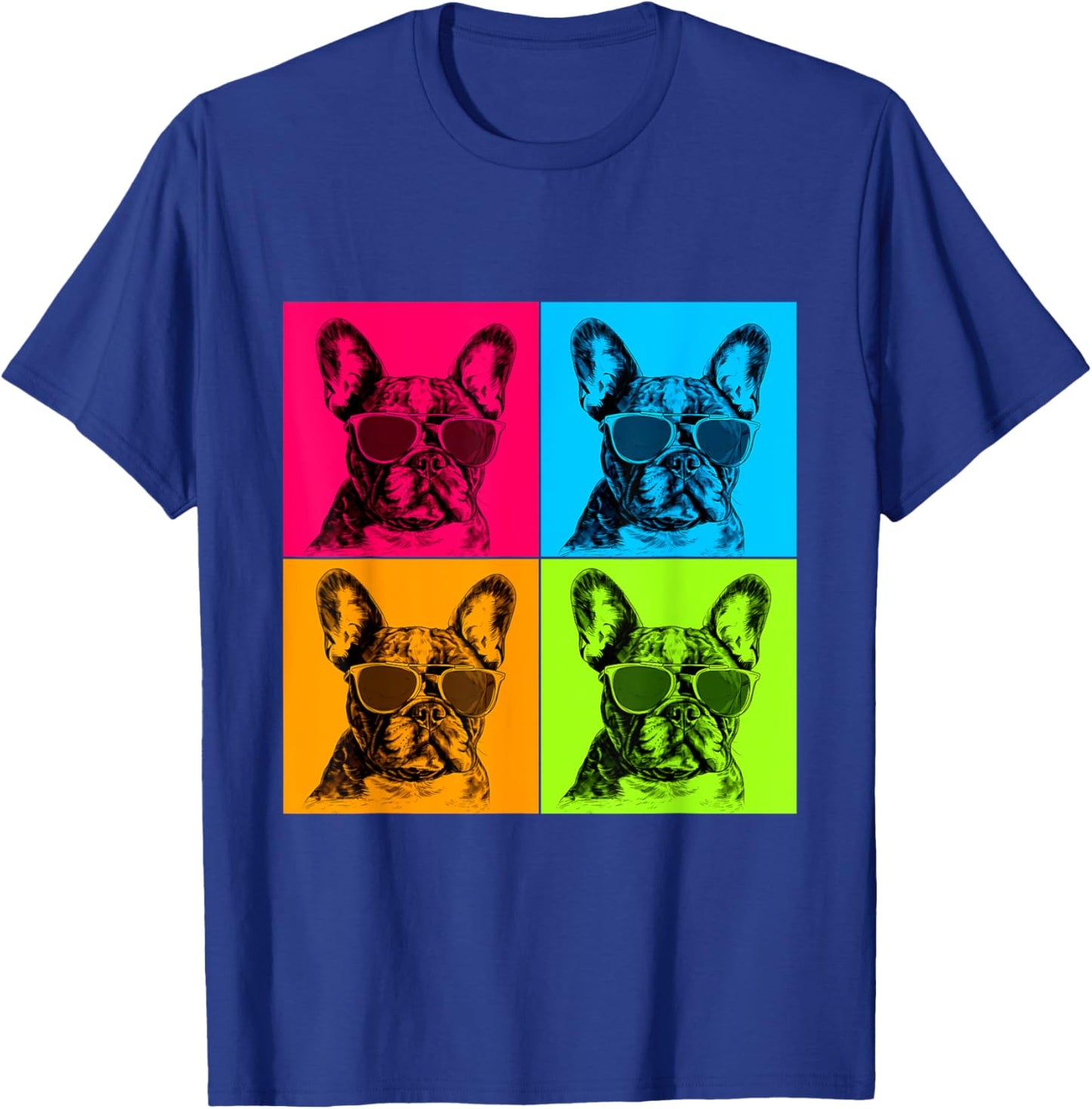 Frenchton Dog Pop Art Design Illustration Colorful Men Women Kids T-Shirt - T-Shirt | Royal