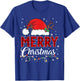 Merry Christmas Lights Red Santa Hat Xmas Family Men Women T-Shirt - T-Shirt | Royal