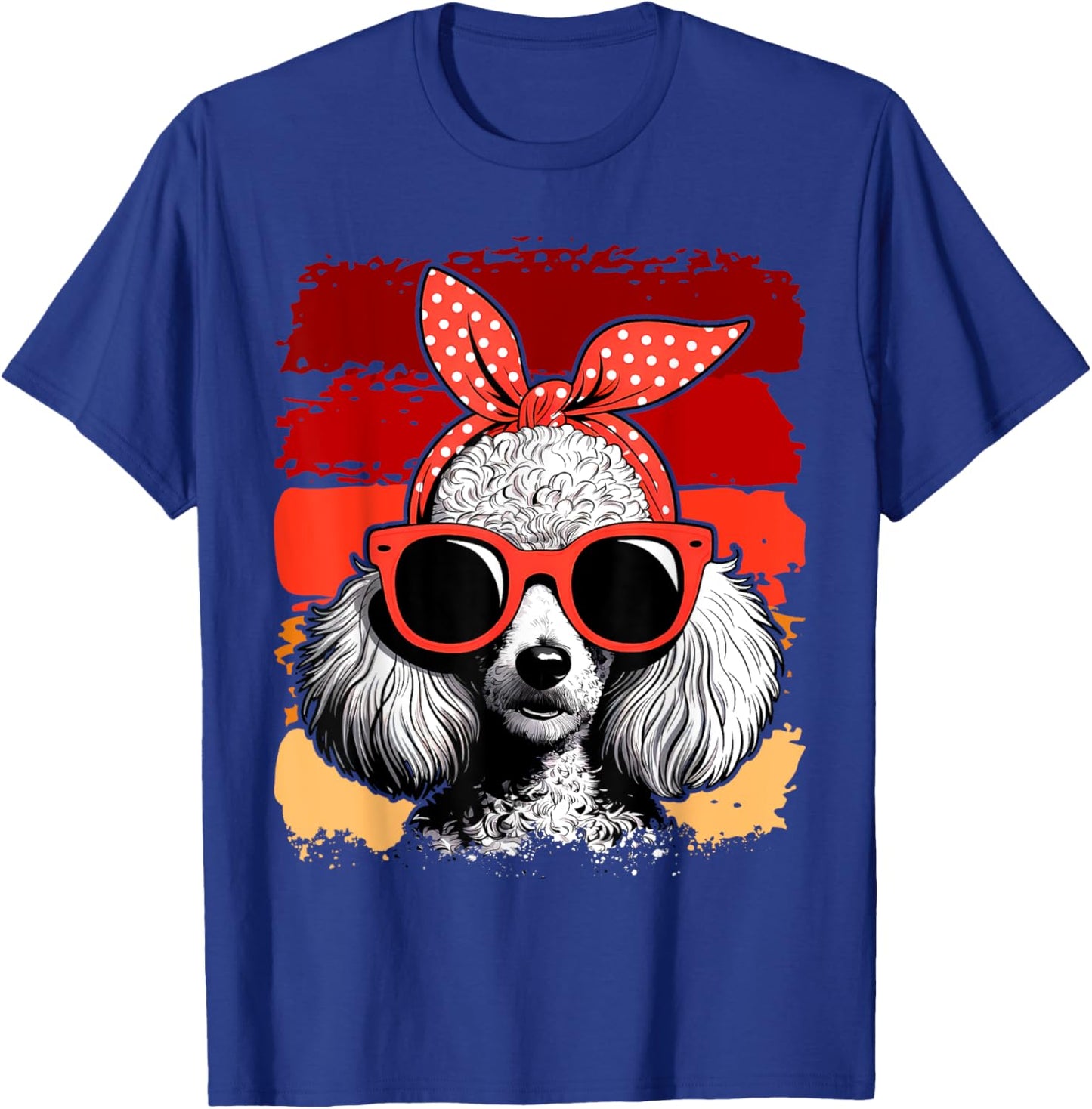 Poodle Dog Mom Bandana Sunglasses Mother's Day T-Shirt - T-Shirt | Royal
