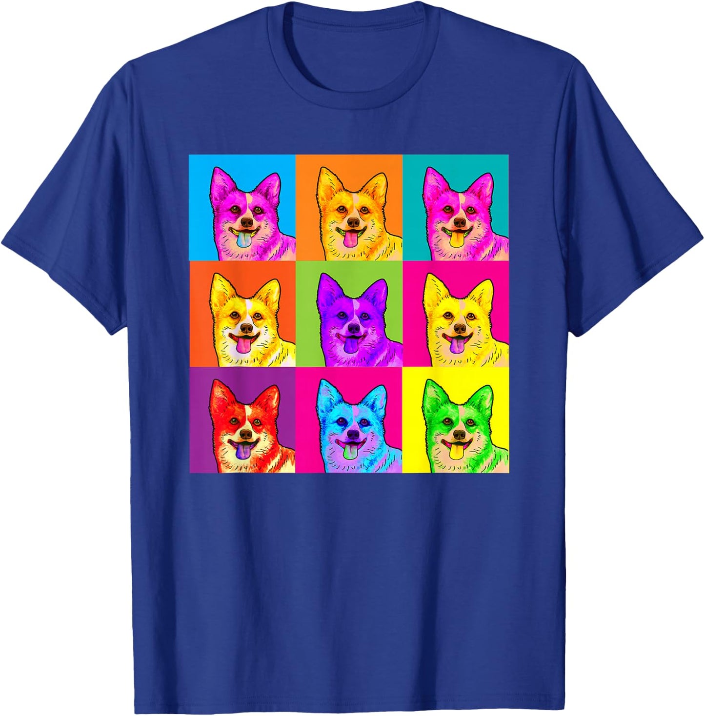 Pop Art Corgi Dog Colorful Artistic Artist Gifts Men Women Kids T-Shirt - T-Shirt | Royal