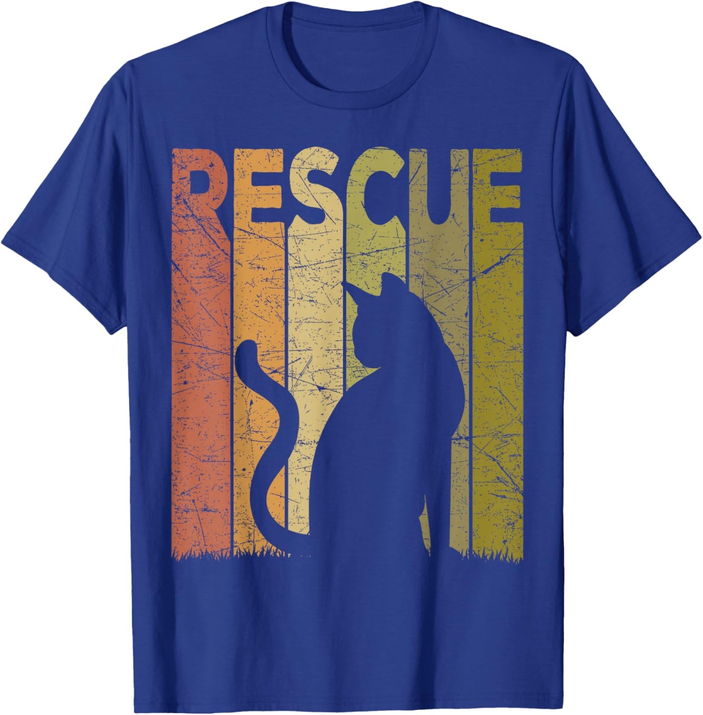 Cat Rescue Vintage Cat Rescuer Retro Cat Rescue Women Girls Kids T-Shirt - T-Shirt | Royal