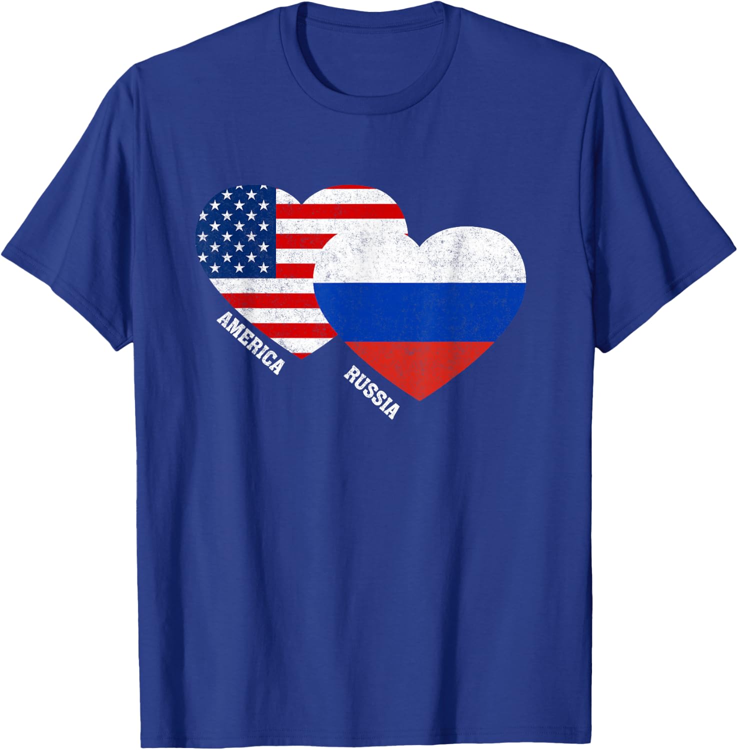 Russia Flag Shirt Russian American Pride Vintage T-Shirt - T-Shirt | Royal