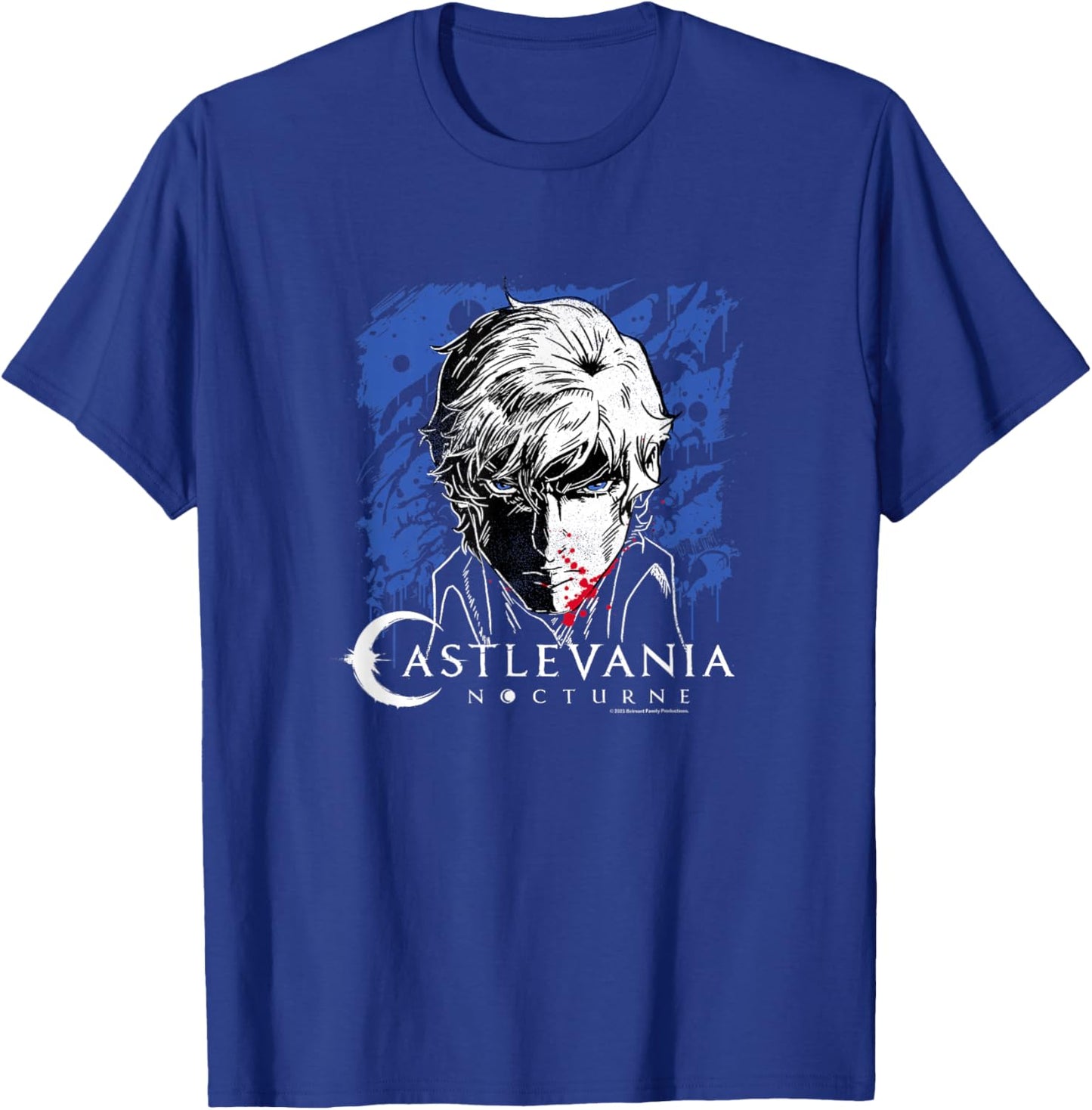 Castlevania: Nocturne Blood Covered Richter Face Portrait T-Shirt - T-Shirt | Royal