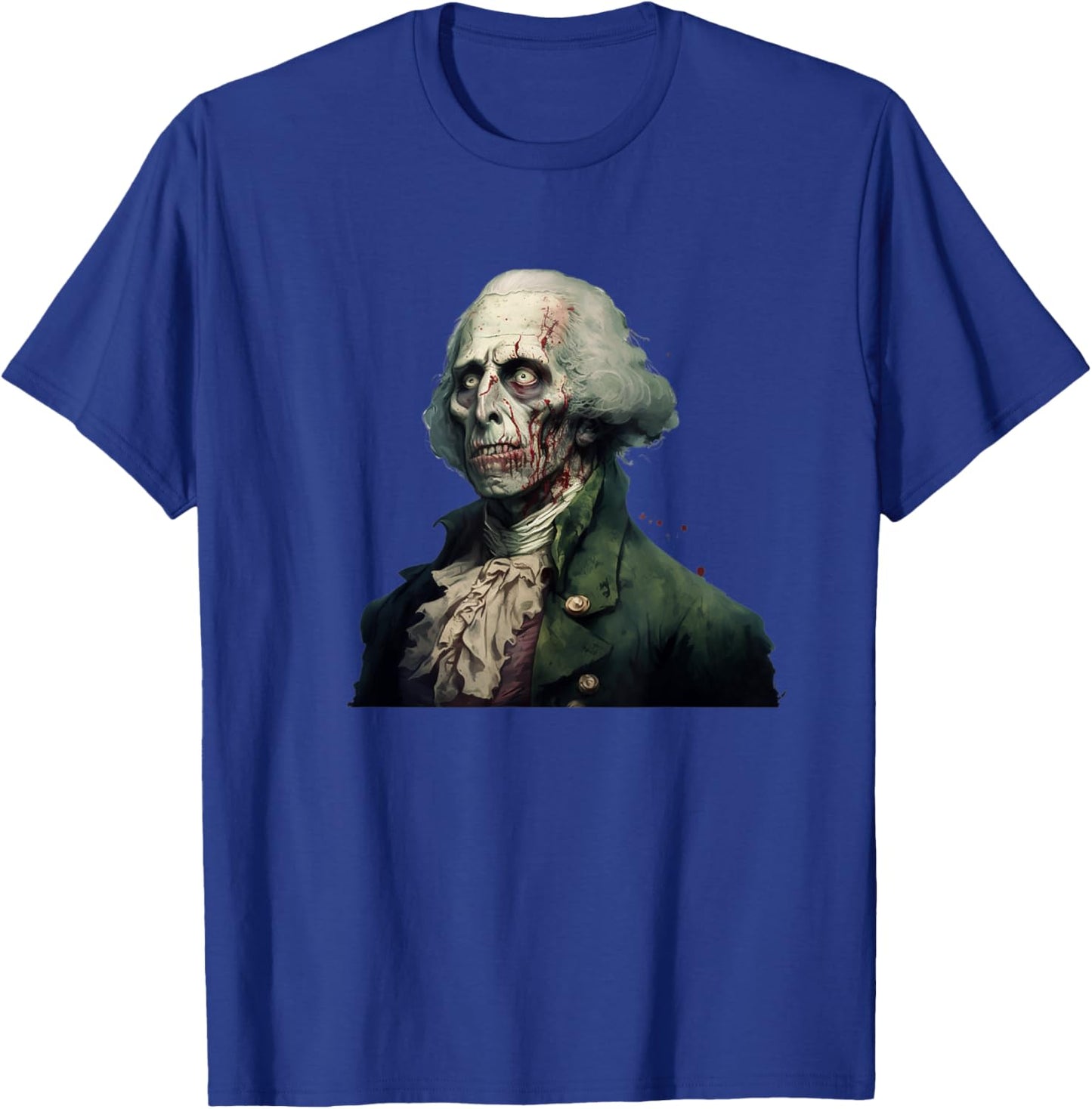 Zombie George Washington Historical Horror T-Shirt - T-Shirt | Royal