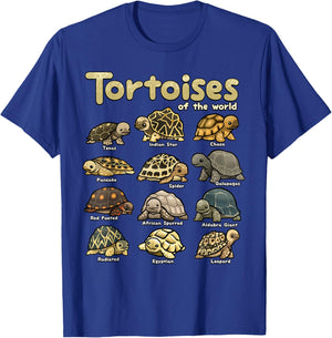Tortoise Animals of the World Cute Reptile Turtle Lover T-Shirt - T-Shirt | Royal