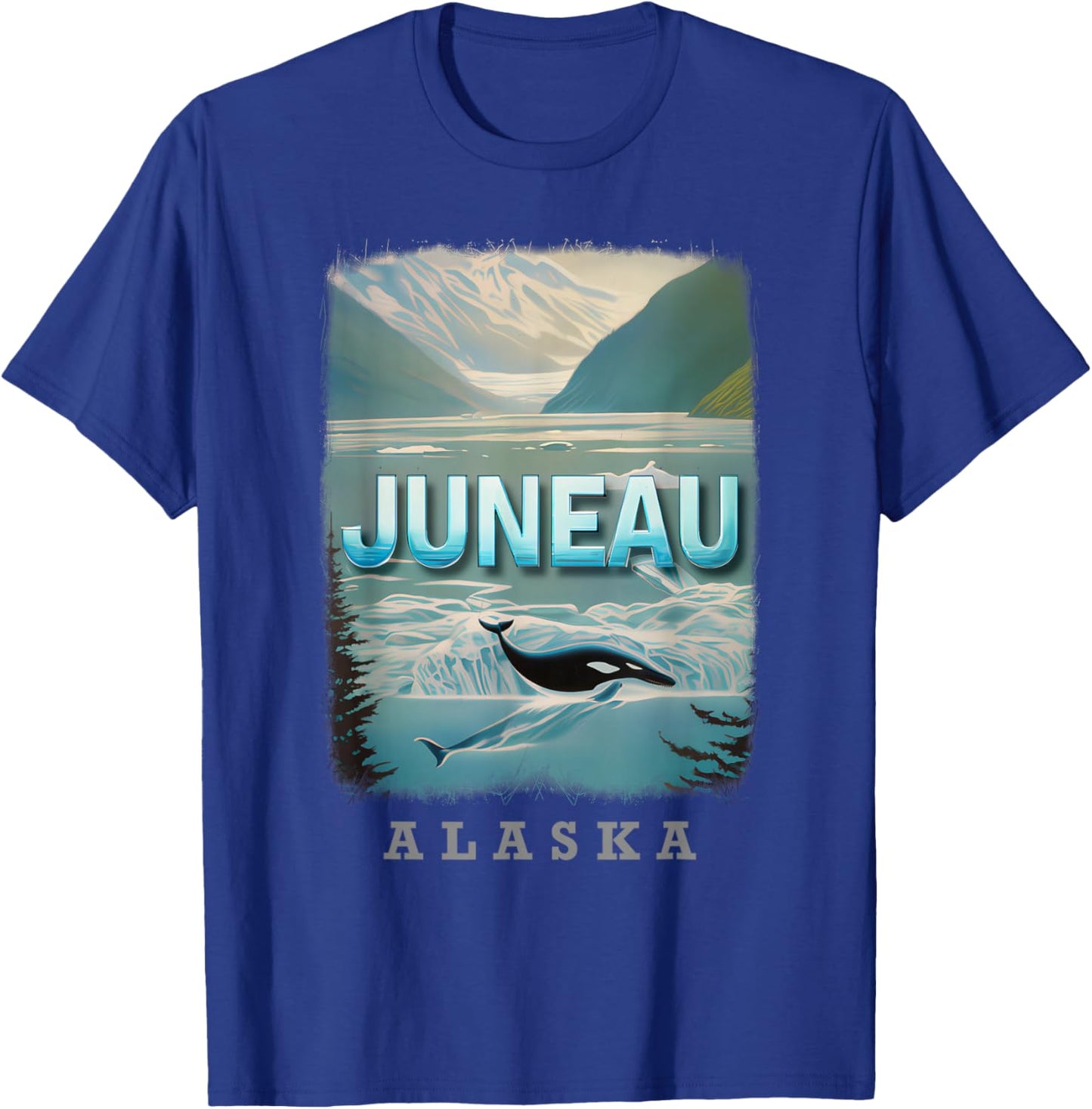Juneau Alaska AK Glacier Majesty SD102 T-Shirt - T-Shirt | Royal