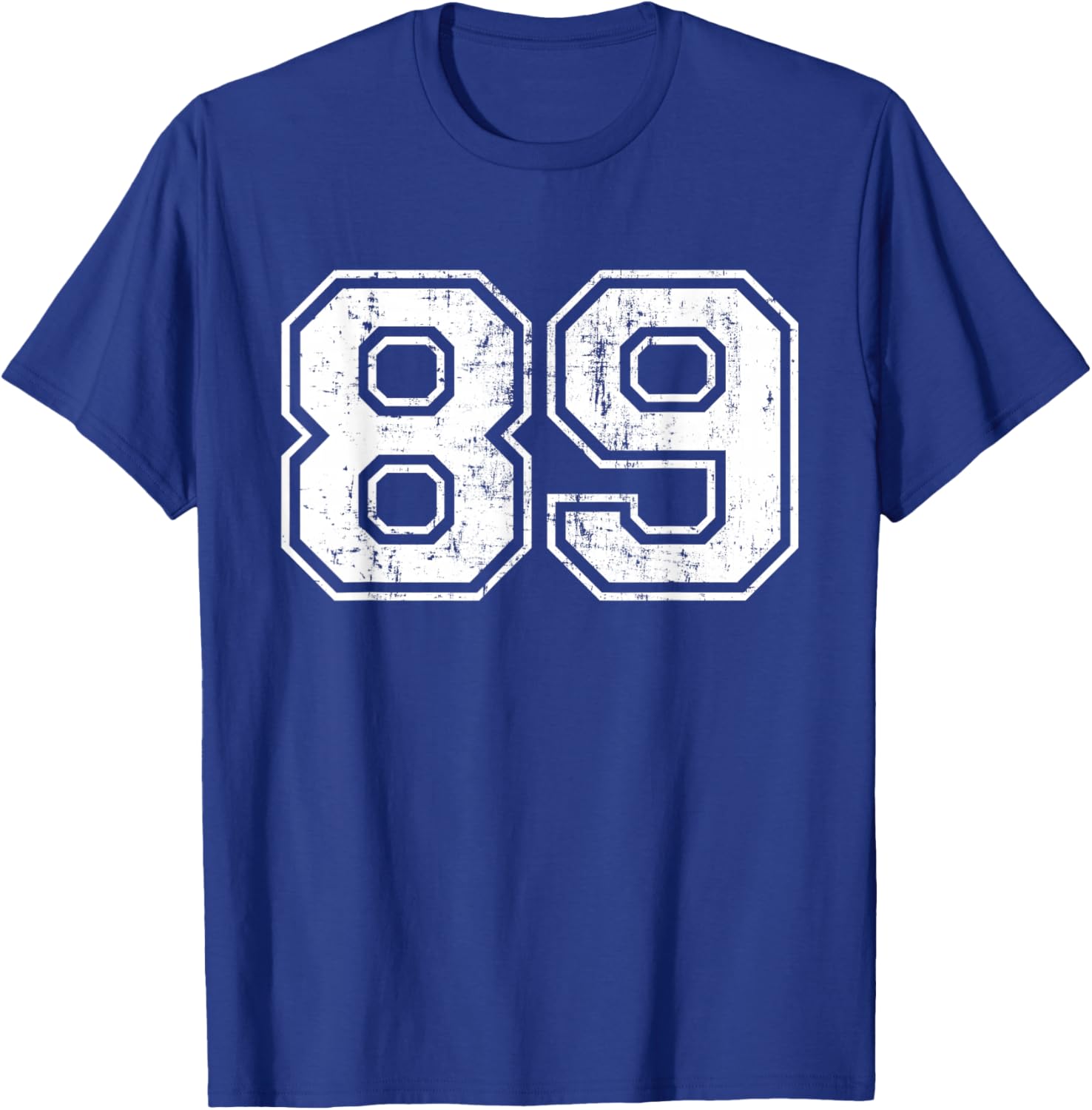 Number 89 Eighty Nine Distressed Vintage Sport Team Practice T-Shirt - T-Shirt | Royal