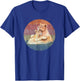 Lioness Lion Mom Baby Cub Watercolor On Distressed Sunset T-Shirt - T-Shirt | Royal