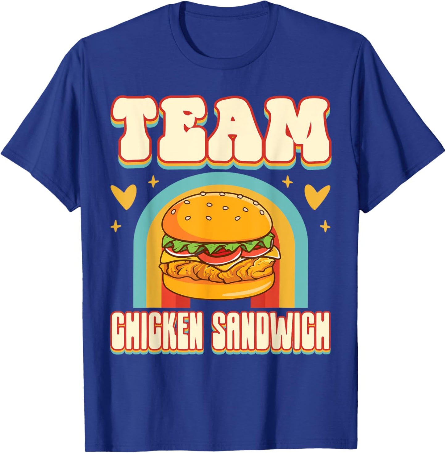 Chicken Sandwich Squad Hungry Food Lover Gift Team Chicken Sandwich Cute Food Addict Team - -Adults, Black, Small T-Shirt - T-Shirt | Royal